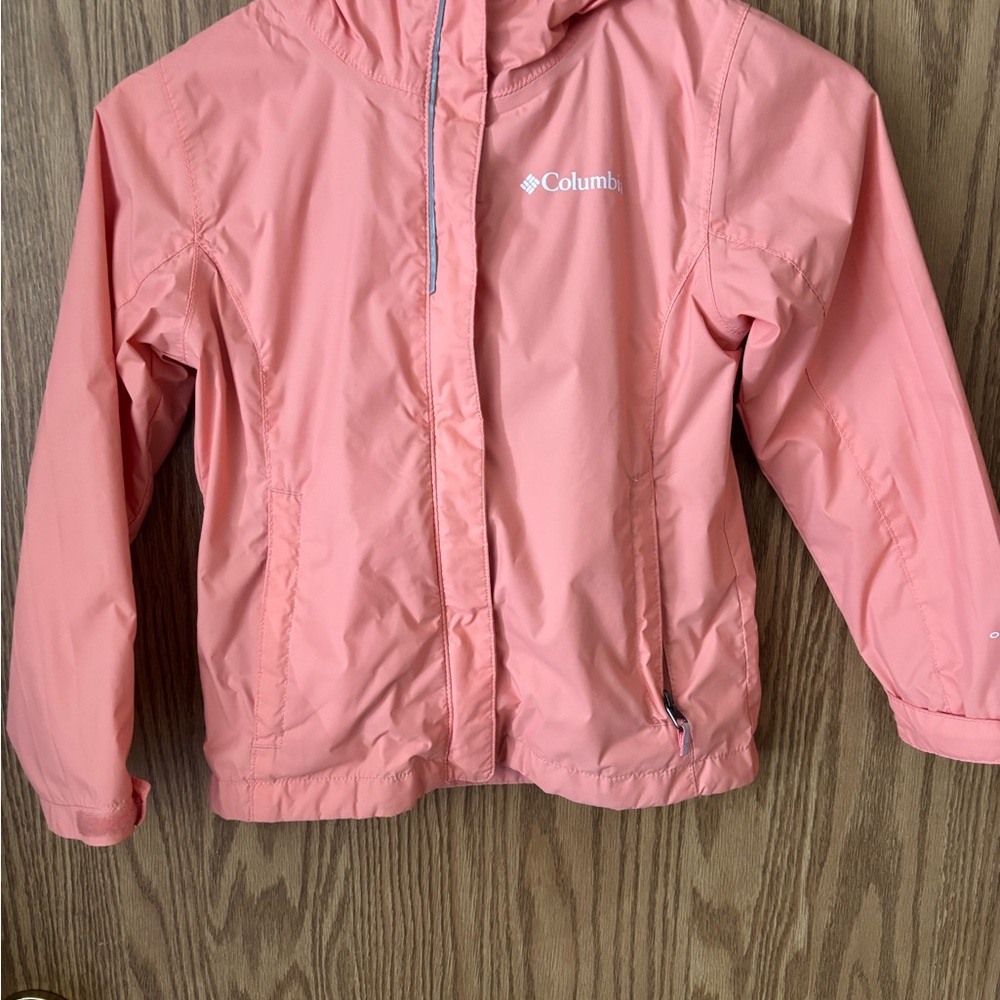 Columbia Pink Raincoat Lightweight Water-Resistant